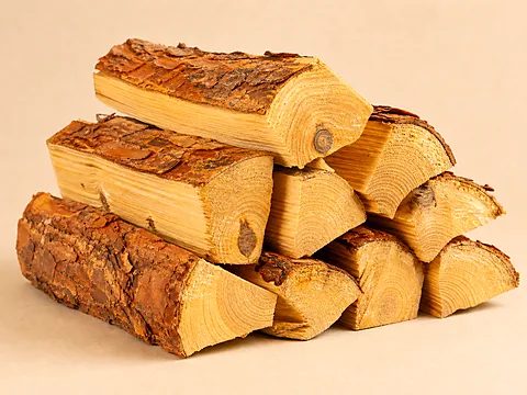 Сосновые дрова для растопки и уличных печей — общий вид партии